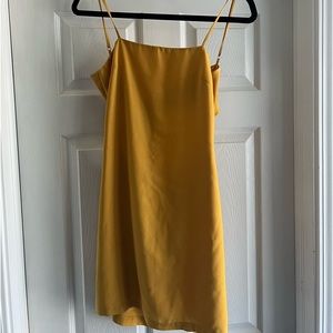 Lulus yellow open back mini dress